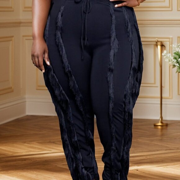 Goodtime USA Fringe Plus Size Black Pants Set - Picture 3 of 5